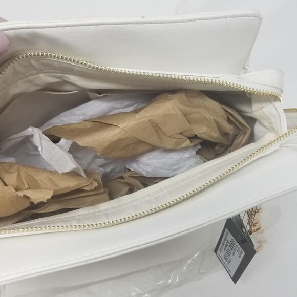 Badgley Mischka NEW White Vegan Purse Lightweight Zipper Closure Women's NWT - Picture 12 of 15